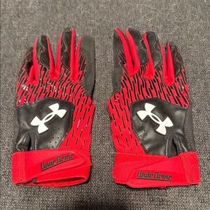 Under Armour Black and Red baseball Gloves
